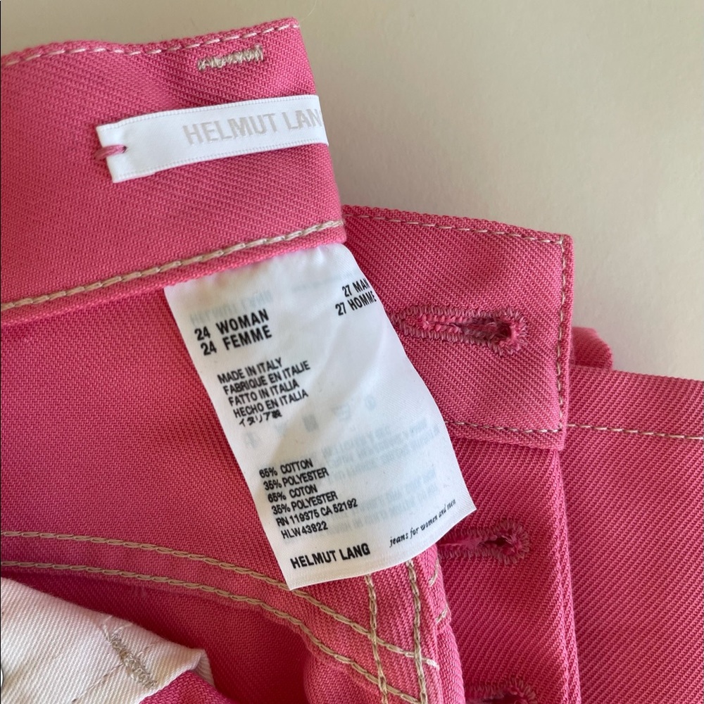 Helmut Lang Pink Straight Leg Jean Pants - Picture 4 of 6